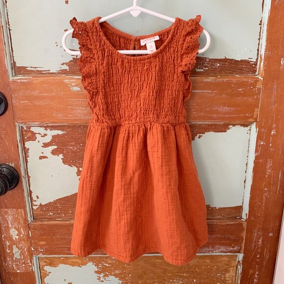 Cat & Jack Smocked Muslin Dress with Eyelet Ruffles • 3T - Picture 1 of 3
